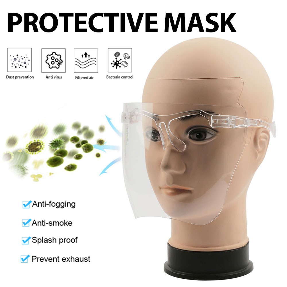 [Ready] 2020 new fashion one-piece oversized lens glasses transparent protective mask face shield TITANSOULS