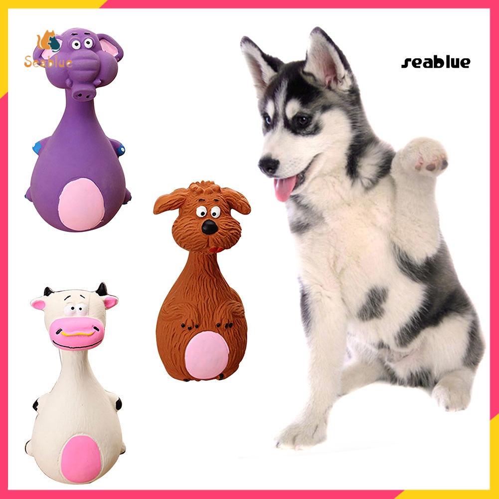 【SE】Pet Puppy Dog Funny Cow Elephant Shape Doll Latex Chew Squeaky Sound Play Toy