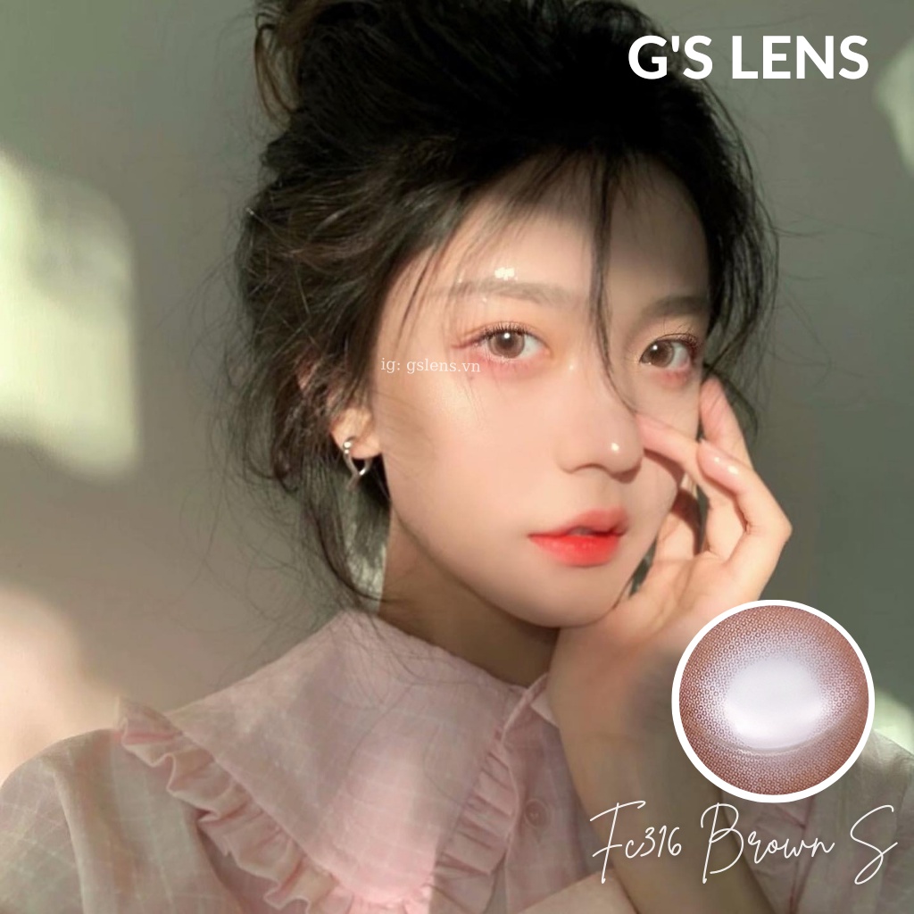 Kính Áp Tròng Nâu Sáng Hot Douyin Size S 14.2mm Có 0-7 Độ Lệch Độ Bee Brown