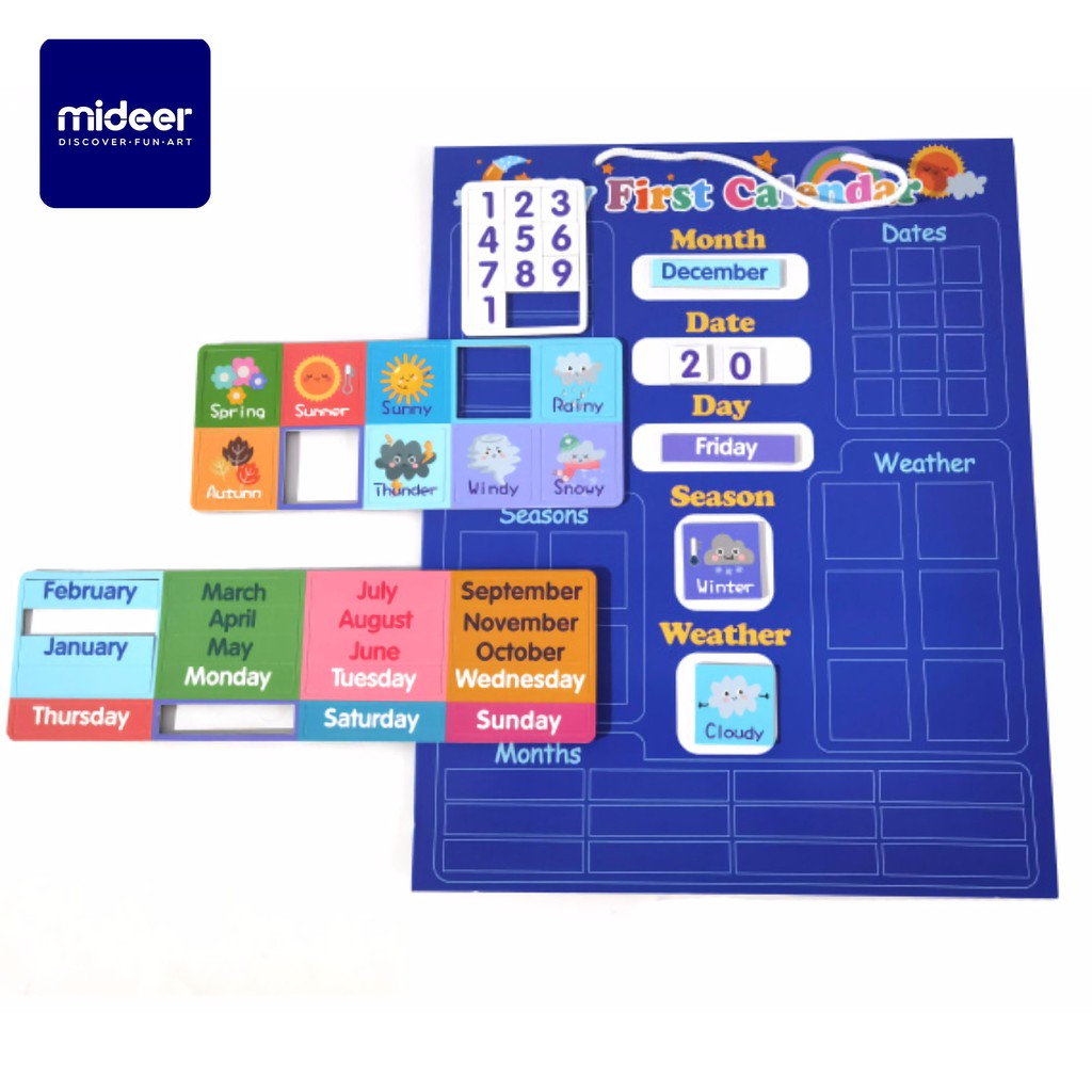 [Mã INCU20 giảm 20K đơn 150K] Mideer Bộ Lịch Đầu Đời Cho Bé - My First Calendar (Dành Cho Bé Từ 3+)