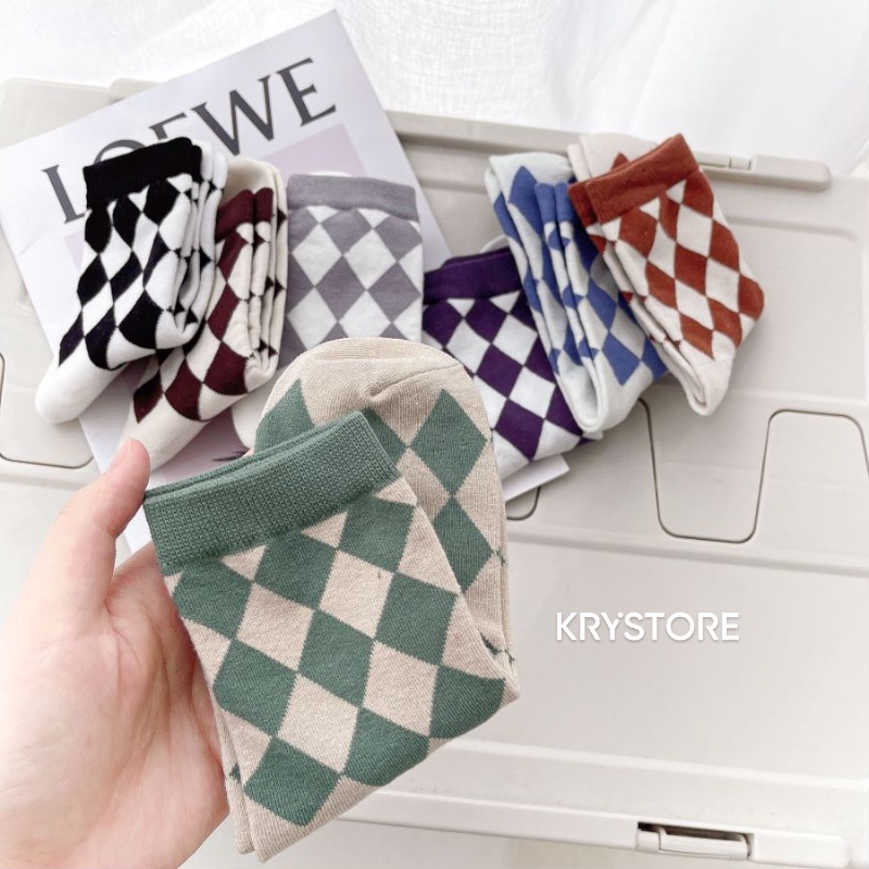 Tất cao cổ quả trám chất cotton đẹp nam nữ TC35