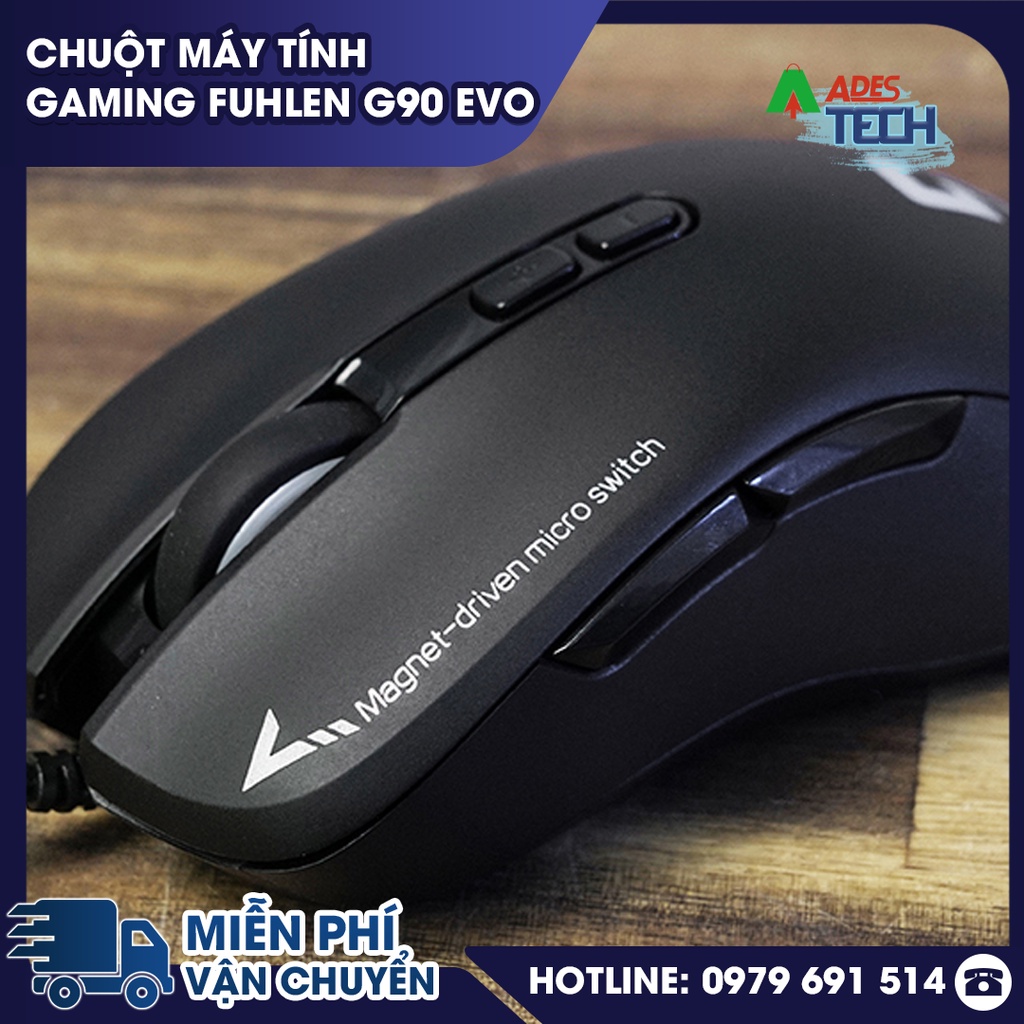 Chuột máy tính gaming Fuhlen G90 EVO - BẢO HÀNH 24 THÁNG - Cảm Biến Pixart PMW3360 Siêu Tối Tân