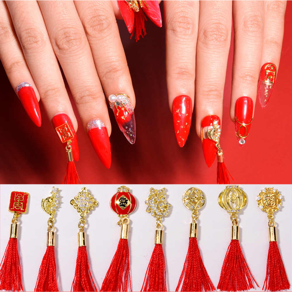 CHARMS Phụ Kiện Trang Trí Móng Tay 3D Phong Cách Trung Hoa