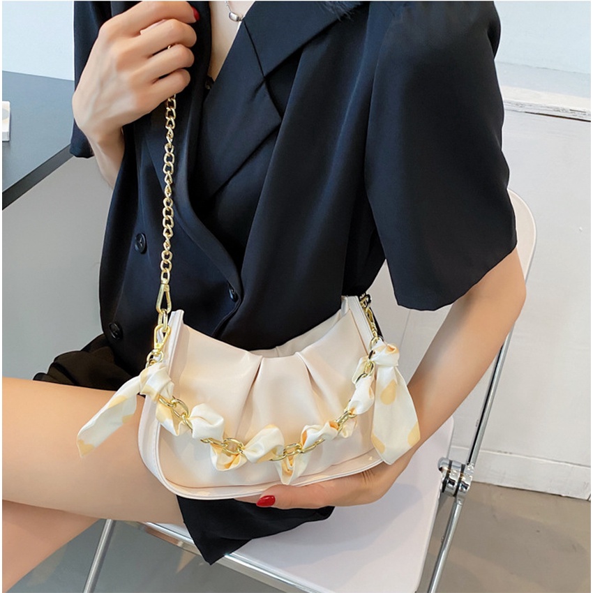 Túi xách nữ đeo chéo kẹp nách đeo vai đi chơi thời trang xích khăn pha màu Bachhoaonline68 552