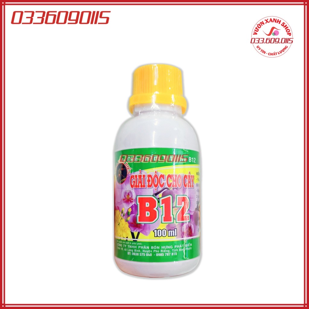 Vitamin B12 giải độc cây trồng, hoa lan, tái tạo tế bào mới, phục hồi sức sống, an toàn khi sử dụng