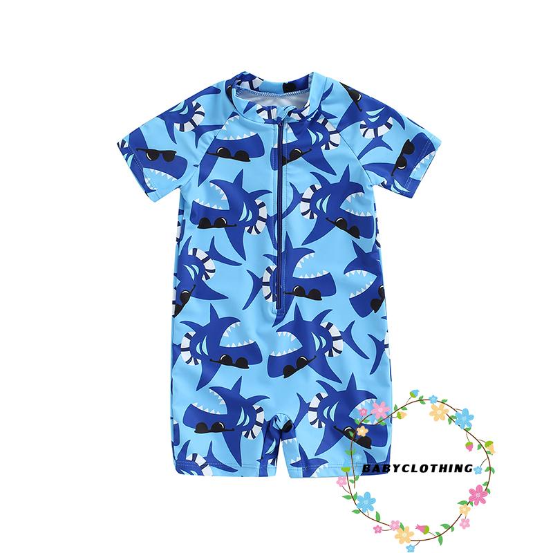 Bộ Đồ Bơi Một Mảnh Tay Ngắn In Họa Tiết Hoạt Hình Thời Trang Mùa Hè Cho Bé Trai