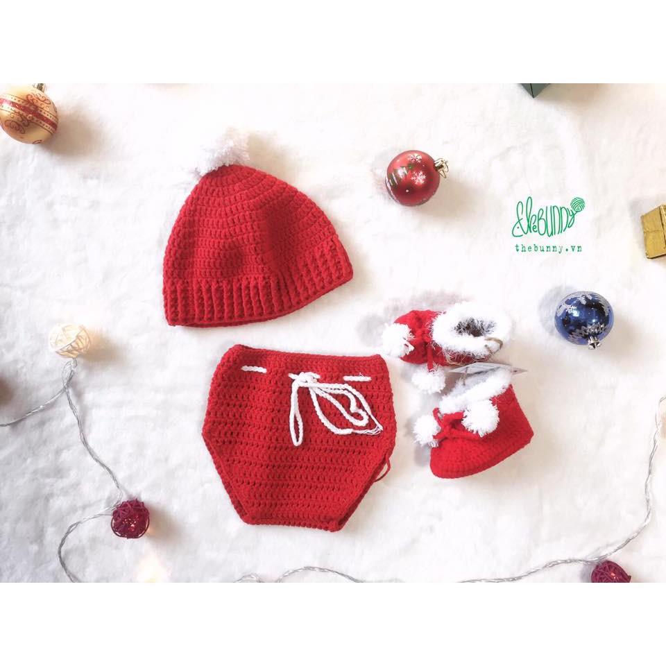 Set Bỉm Mũ Giày Noel - Đồ Đông dễ thương cho bé - Quà tặng Giáng Sinh