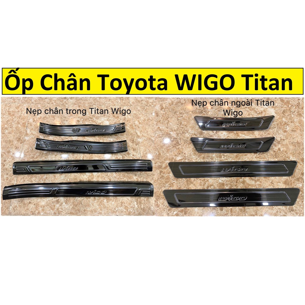 Ốp Bậc Chân, Nẹp Bước Chân Xe Toyota Wigo 2022-2018 Mẫu Titan Cao Cấp Load Ô Tô