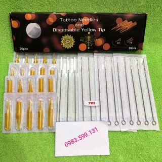 Kim xăm + Ngòi 7RL chạy khung ( 20 kim + 20 ngòi )