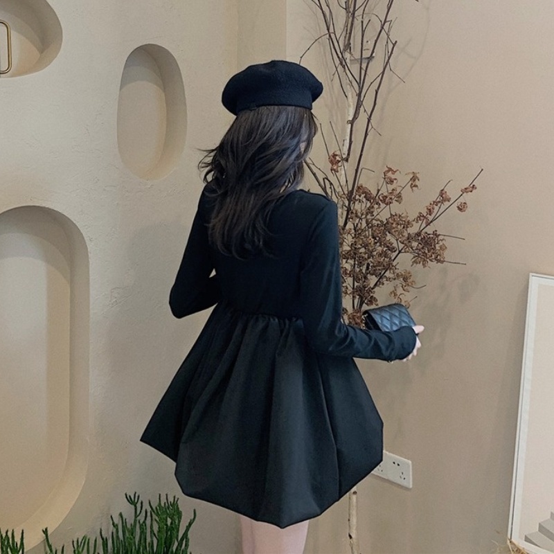 Đầm ngắn thời trang mùa thu Hàn Quốc đơn giản gợi cảm cho nữ