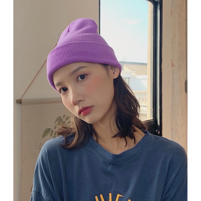 ( Sỉ Tận Gốc) Mũ Len Hàn Quốc Beanie Nhiều Màu Thời Trang 30cm