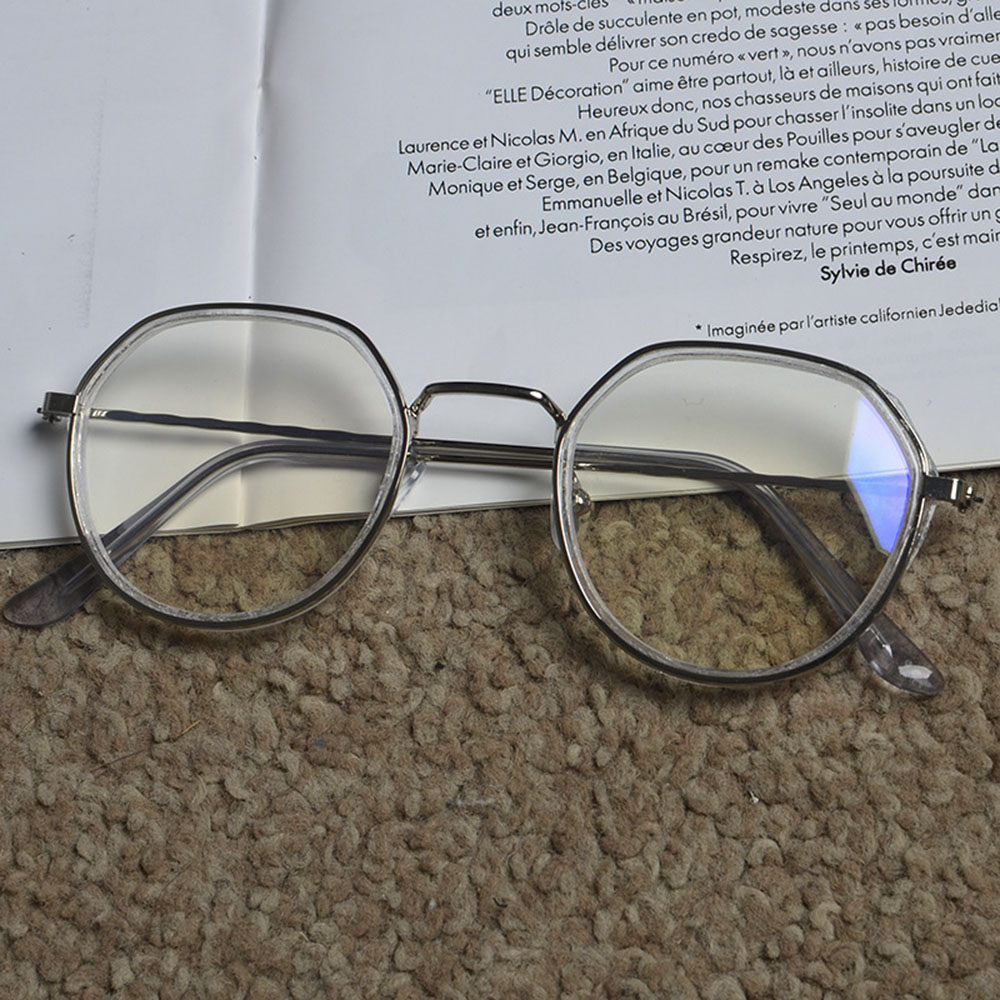 Kính mát gọng kim loại chống ánh sáng xanh thời trang phong cách Hàn Quốc