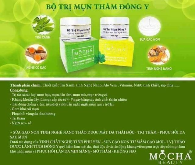 Bộ mụn thâm mocha dành cho tất cả các loại mụn