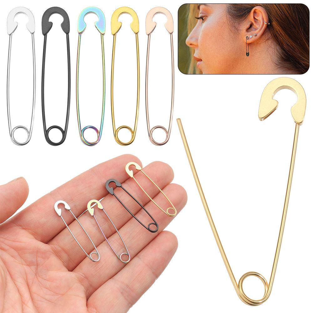 Khuyên Tai Dạng Ghim Bằng Thép Không Gỉ Phong Cách Punk Thanh Lịch