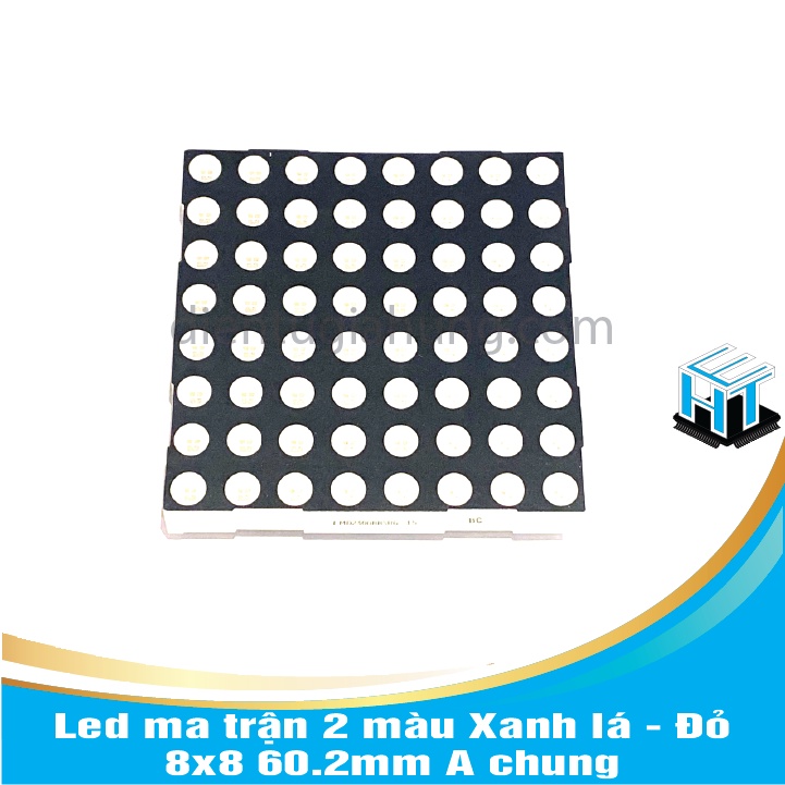 1 Con Led A chung ma trận 2 màu Xanh lá - Đỏ 8x8 60.2mm