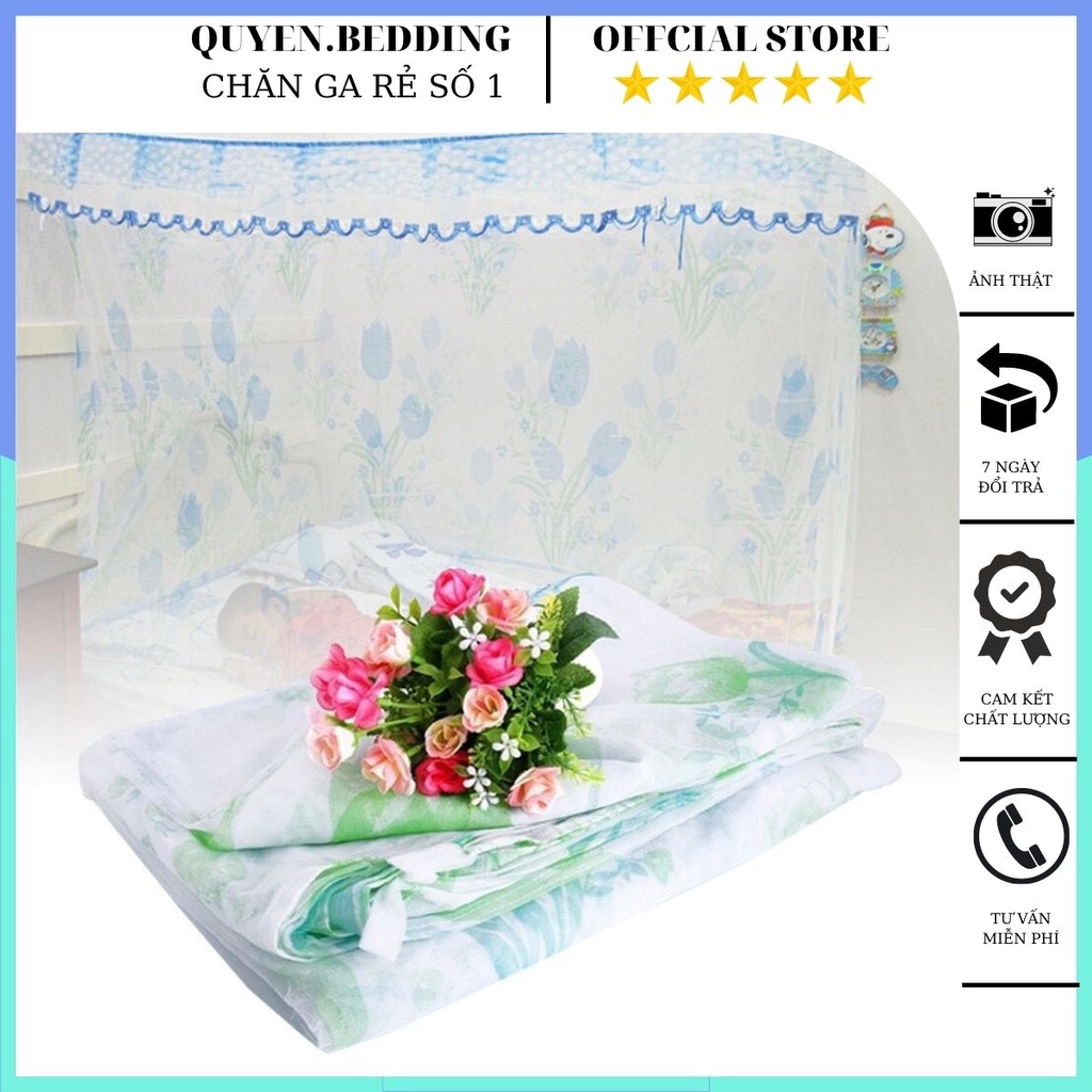 màn tuyn hoa mùng dây tuyn hoa chống muỗi cao cấp màn thủ đô màn chân cao 2m không cửa và không cửa màu ngẫu nhiên