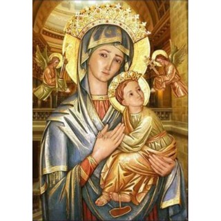 Tranh Đức Mẹ Maria và Chúa Giesu đính đá toàn bộ