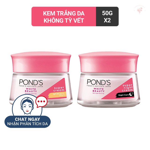 [Mã chiết khấu giảm giá sỉ mỹ phẩm chính hãng] Bộ kem dưỡng Pond's White Beauty trắng hồng rạng rỡ (Ban ngày 50g + Ban đ