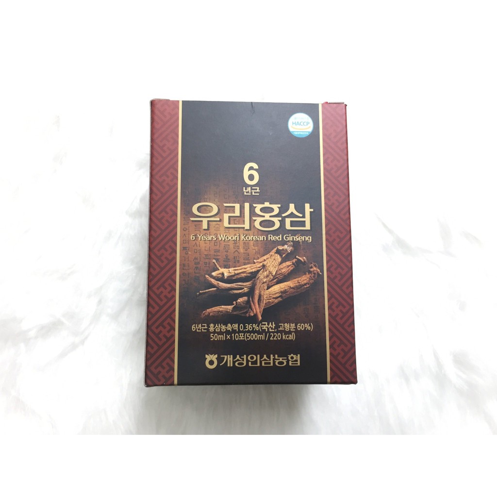 Nước Hồng Sâm 6 Years Woori Korean Red Gíneng (50mlx30 gói) | BigBuy360 - bigbuy360.vn