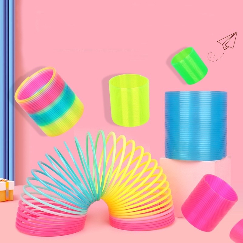 Vòng Lò Xo 7 Màu Cầu Vồng Ma Thuật Sáng Tạo Giảm Căng Thẳng Cho Bé