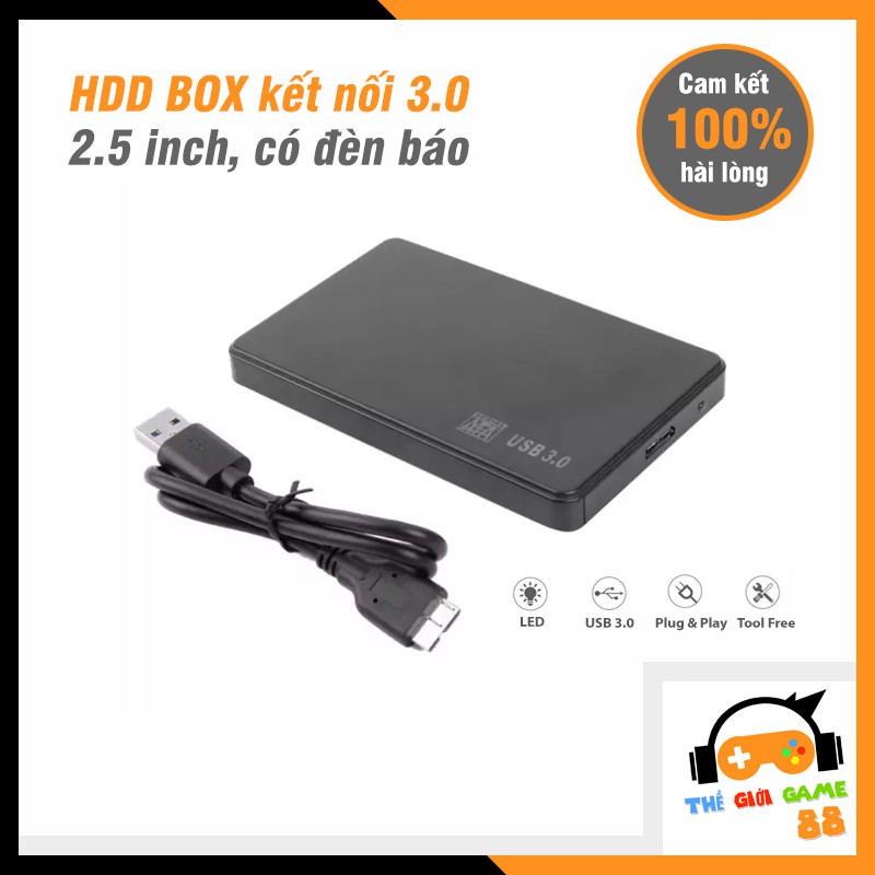 Box ổ cứng USB 3.0 dùng cho ổ HDD SSD 2.5 inch làm ổ di động