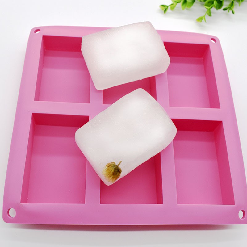SG - Khuôn silicon làm bánh xà phòng handmade chữ nhật 6 ô
