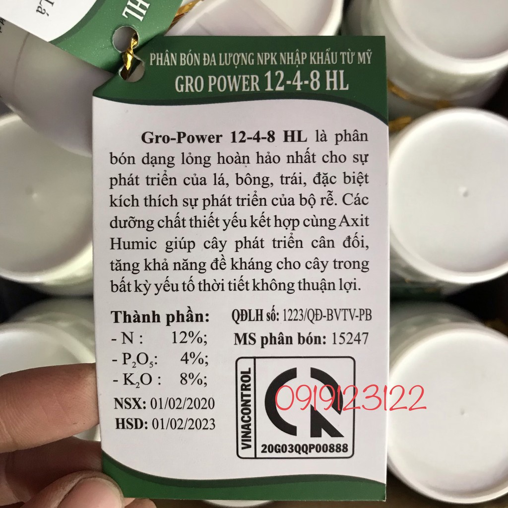 Phân bón 12-4-8 chai 240ml kích thích sinh trưởng của MỸ