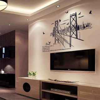 DECAL DÁN TƯỜNG CÂY CẦU SẮT LỚN