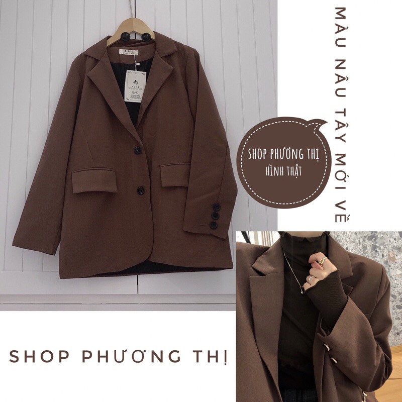 Áo blazer/vest nữ màu Nâu Tây siêu xinh (hàng có sẵn)