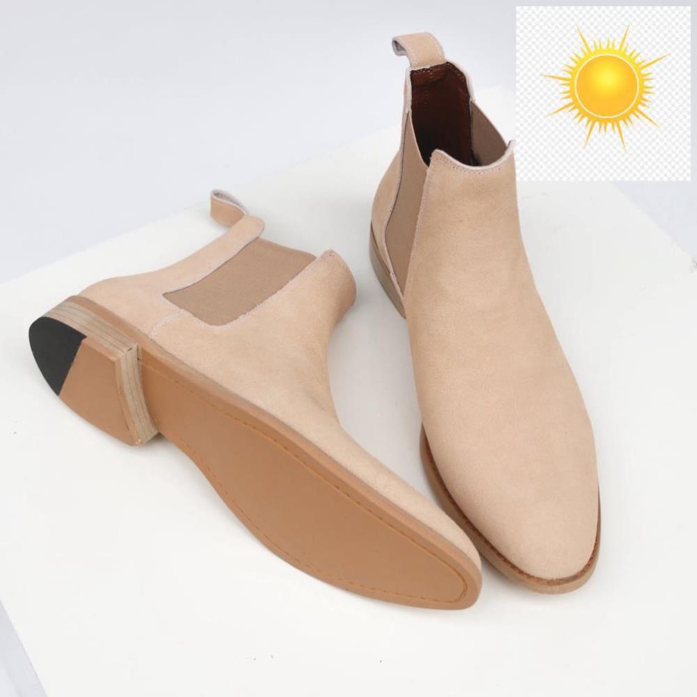️🥇 Giày Chelsea boots cao cổ thời trang nam chất liệu da lộn màu tan đế độn 3.5cm ️🥇