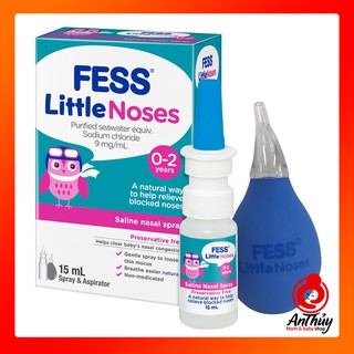 Xịt mũi kèm bóng hút Fess Little Noses Úc - 15ml