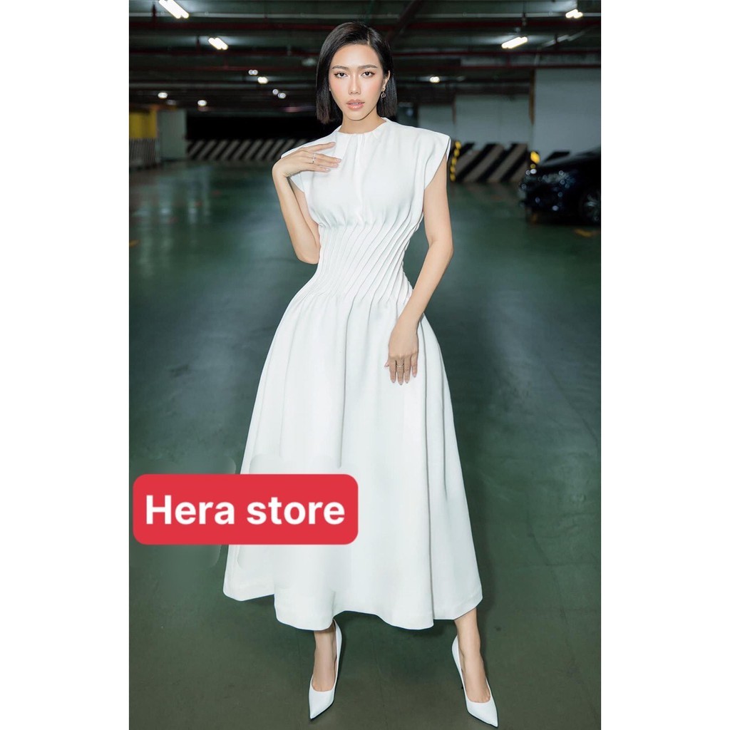 Đầm tatta xếp ly eo