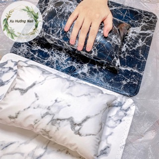 Set gối kê tay làm nail vân đá đen/trắng