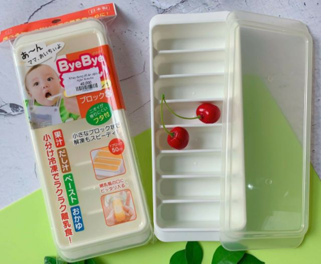 Khay chia trữ thức ăn dặm 8 thanh cho bé có nắp đậy Kokubo - Made in Japan - KBN 231805