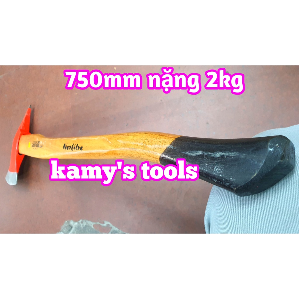 Búa rìu bổ củi, chặt cây, làm vườn, thoát hiểm, cứu hộ đa năng 800g dài 385mm Sơn Tùng