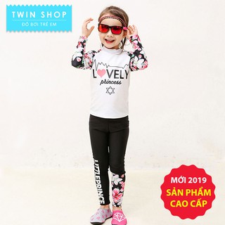 Đồ Bơi Bé Gái Dài Tay, Áo Bơi Đầm Bơi Bé Gái Twin Cao Cấp Phong Cách Hàn Quốc Litte Prince - TWGBP03