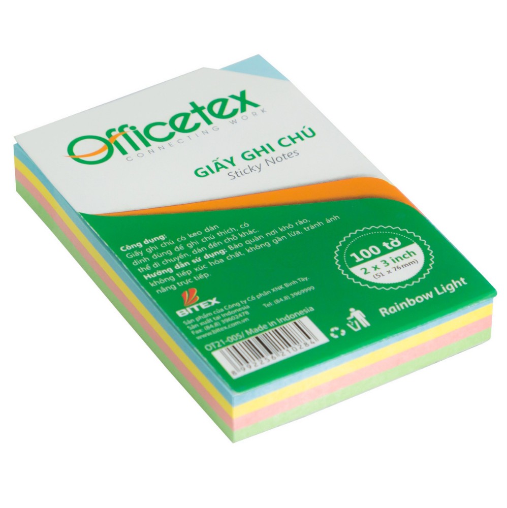 Giấy Ghi Chú Officetex 3X2 OT21-005 Màu Rainbow Light