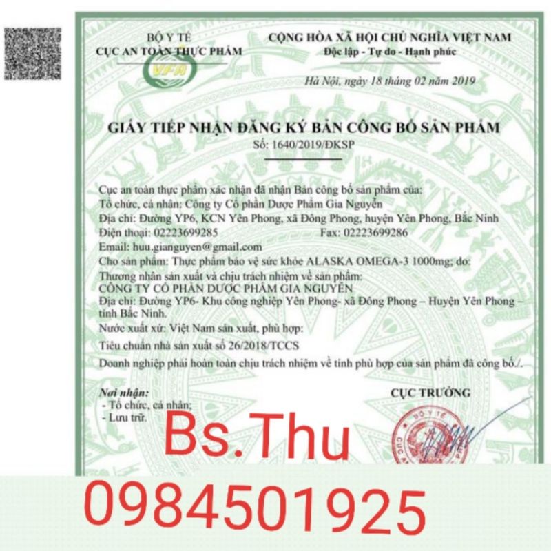 Lọ 100 viên dầu cá ALASKA OMEGA-3 1000mg bổ sung acid béo Omega3 tăng cường thị lực