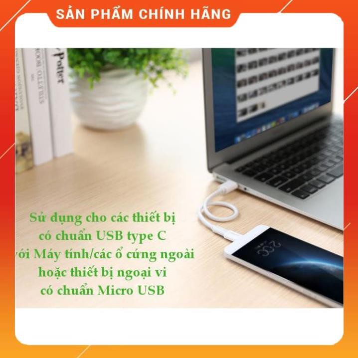 [CHÍNH HÃNG] Đầu chuyển USB Type C sang Micro USB Ugreen 30154 Hỗ Trợ Chức Năng OTG - Hàng Chính Hãng