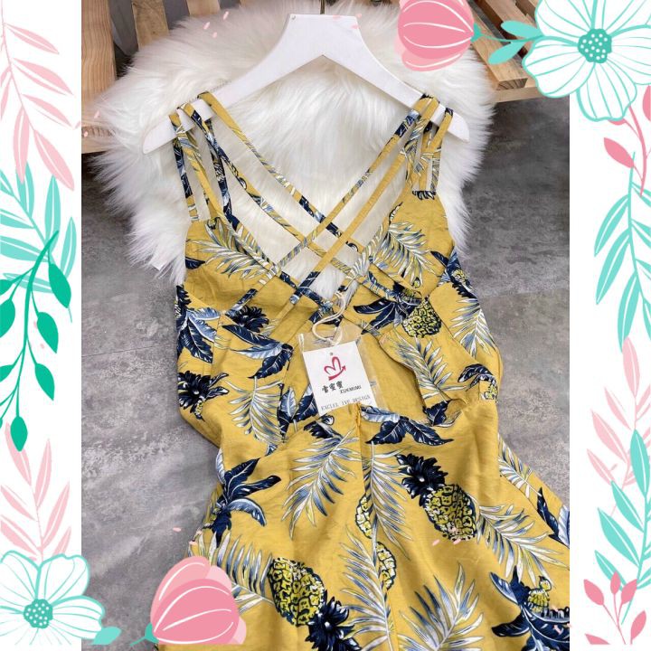 Váy Đầm Maxi Đi Biển 2 Dây Siêu Sang Kèm Tuban Đầm Maxi Hở Lưng QC13 | BigBuy360 - bigbuy360.vn