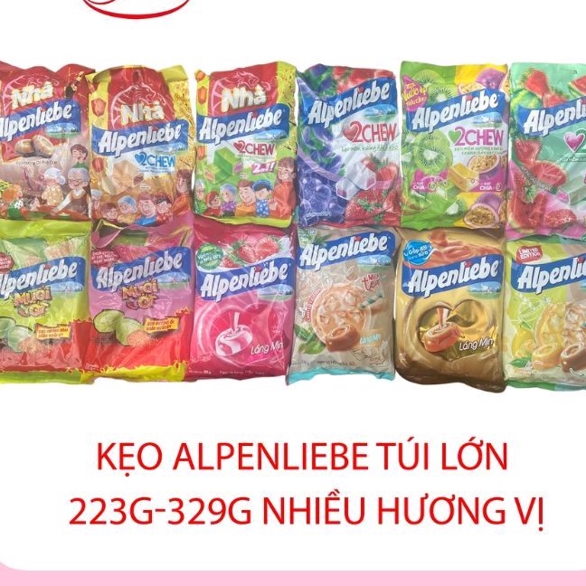Kẹo Alpenliebe túi lớn 223g329g nhiều hương vị