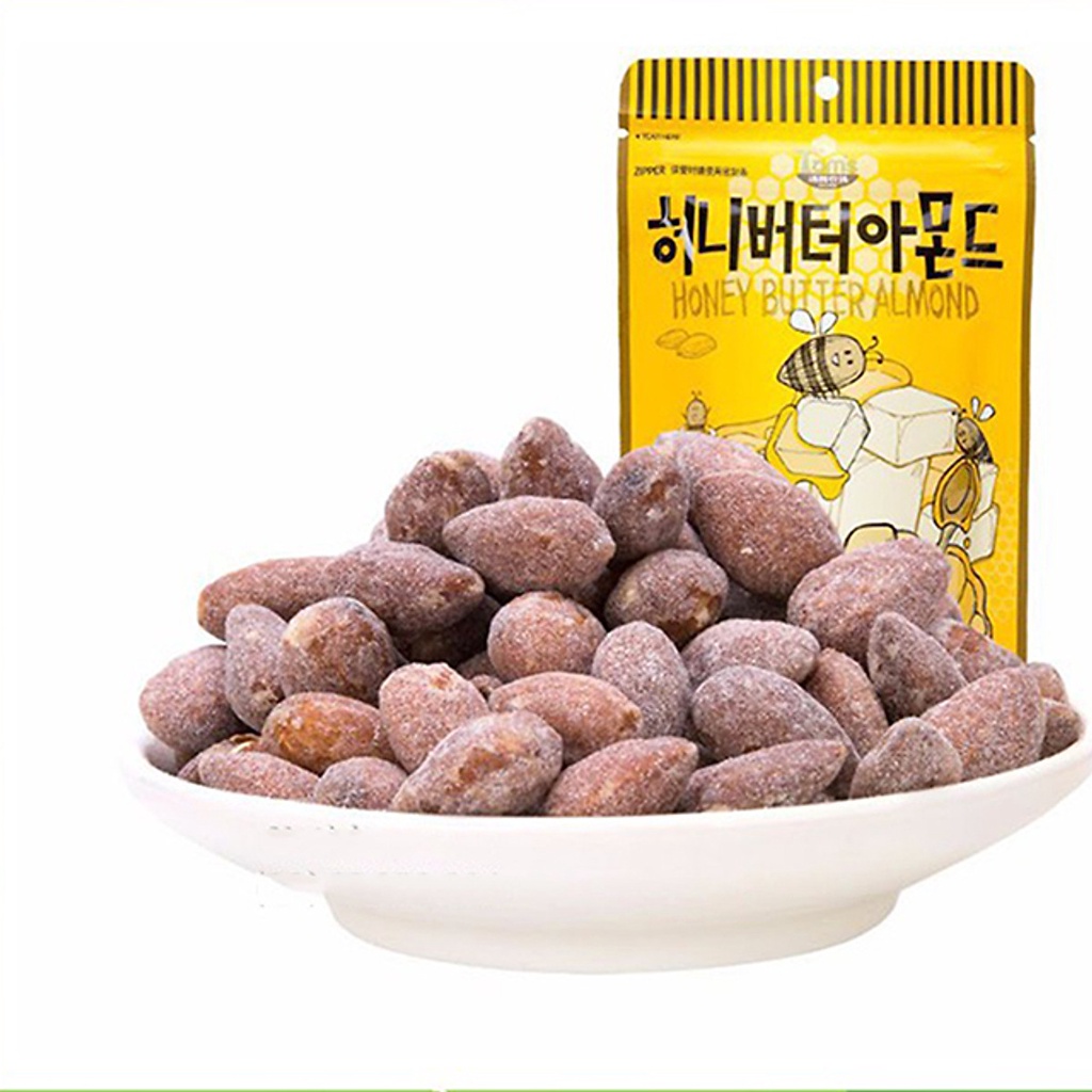 Hạt Hạnh Nhân Tẩm Bơ Mật Ong Tom' Farm 210g