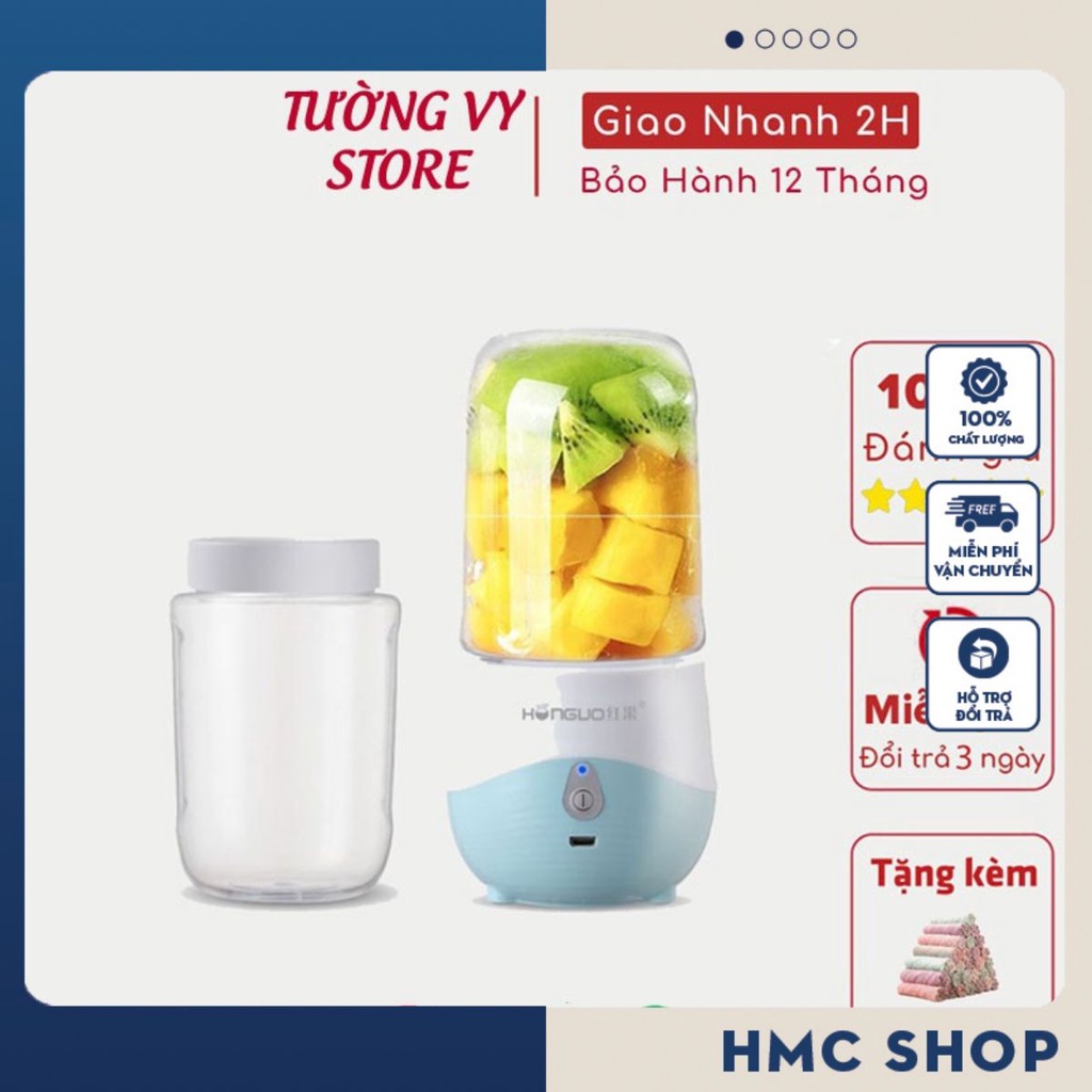 Máy xay 6 lưỡi cầm tay mini xay hoa quả xay đồ ăn dặm cho bé xay đa năng sạc pin tiện ích