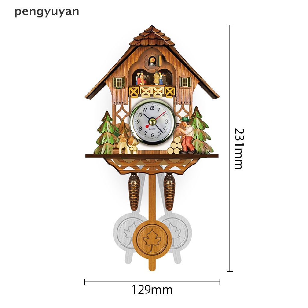[pengyuyan] Đồng Hồ Treo Tường Thủ Công Hình Ngôi Nhà Cây Cổ Điển [Mới]