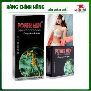 Bao cao su powermen cá ngựa đen 12 chiếc | bao cao su kéo dài thời gian.
