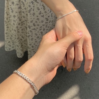 Lắc tay đôi mắt xích trơn BẠC S925 LANN B123 COUPLE