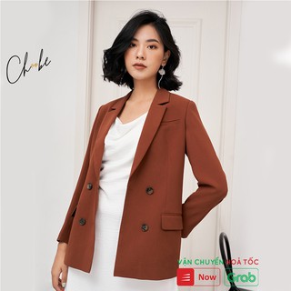 Áo blazer Choobe hai lớp, dài tay, vest nữ màu Nâu trơn, phong cách Hàn Quốc thanh lịch- BL4 thumbnail