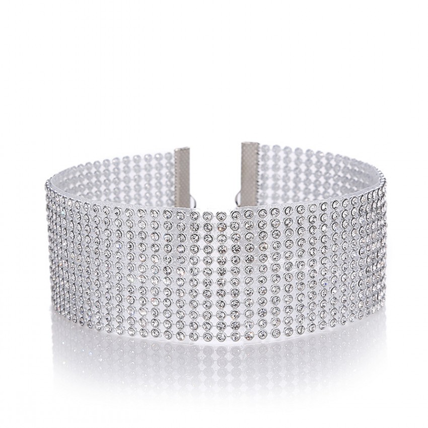 Vòng cổ choker đính đá quý nhân tạo thời trang cho nữ