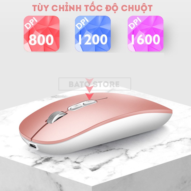 (Tặng lót chuột) Chuột Không dây Bluetooth - Wireless Metal 103 Chính hãng, Pin sạc, 1600 dpi - Kèm cáp sạc | WebRaoVat - webraovat.net.vn