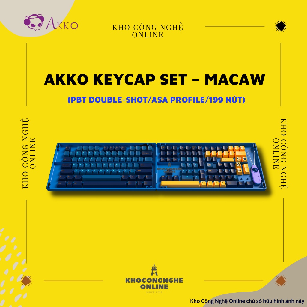 AKKO Keycap set – Macaw (PBT Double-Shot/ASA profile/199 nút)